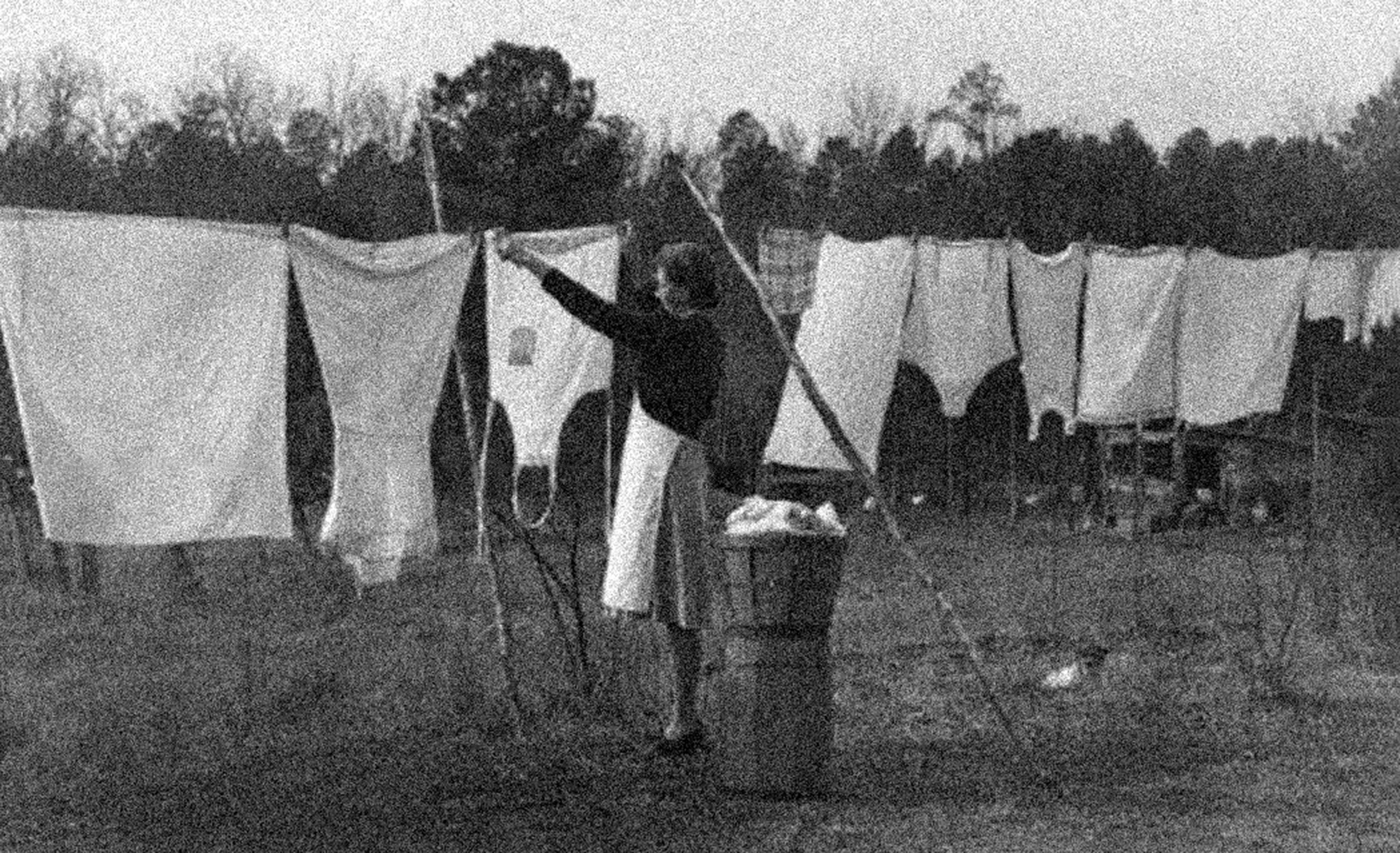 Woman Folding Laundry